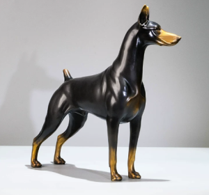 黄铜杜宾犬摆件4